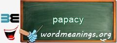 WordMeaning blackboard for papacy